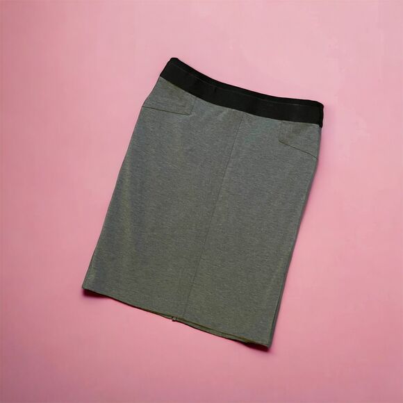 BCBGMaxAzria Grey Stretch Mini Pencil Skirt M NWOT!! - Picture 2 of 5